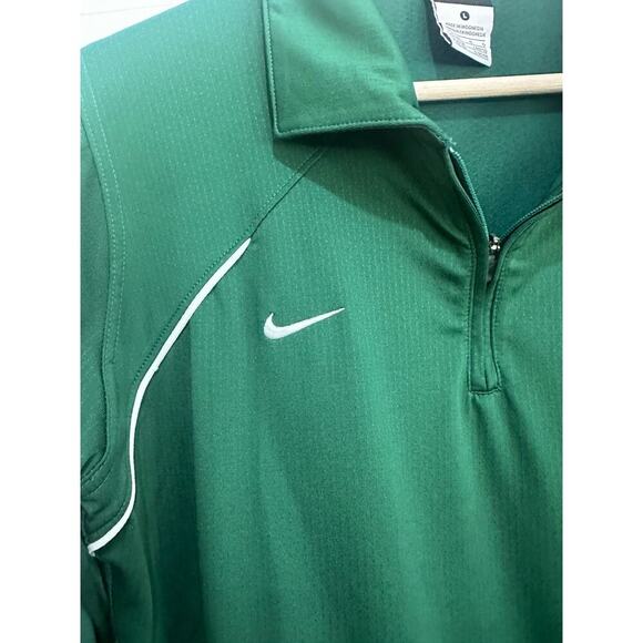 Nike Dri-Fit Green Quarter Zip Basketball Warm Up Track Jacket Size Large - Picture 4 of 4